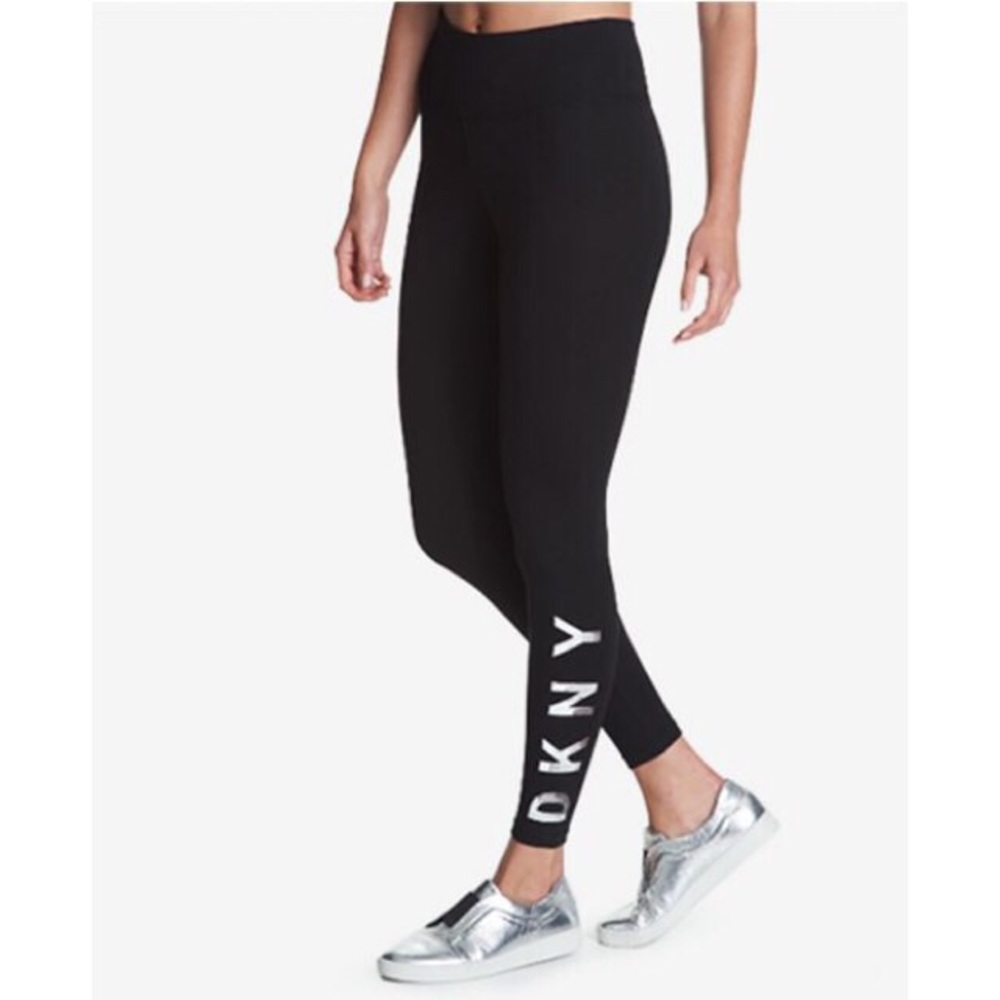 NWT Sm DKNY High-Rise Leggings w Bag & Hair Ties